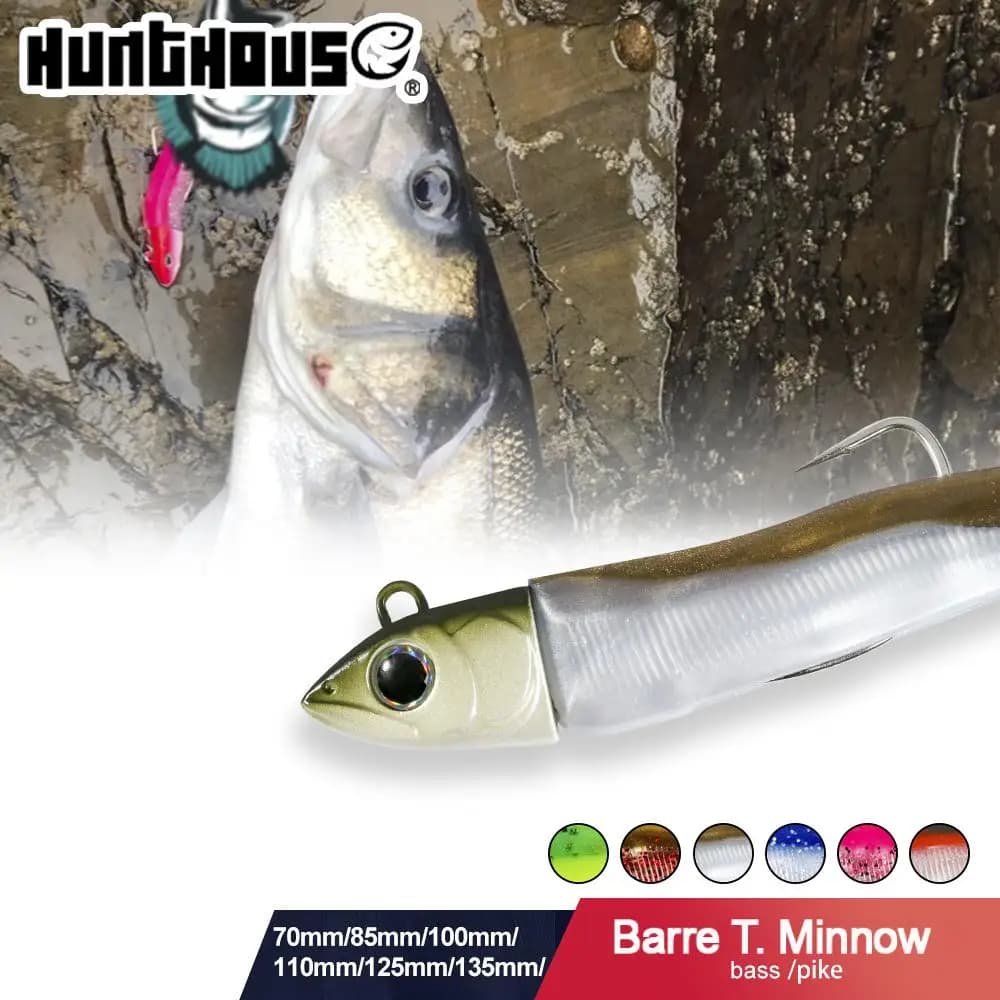 Leurre souple silicone Minnow 85mm 12g pour brochet perche truite pêche leurres artificiels Hunthouse
