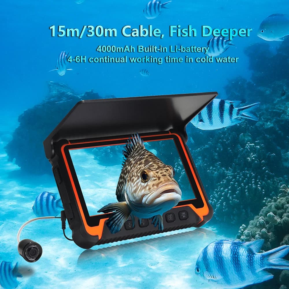 Caméra pêche sous-marine 7" IPS avec enregistrement DVR - 8 LED infrarouges et carte 8GB incluse