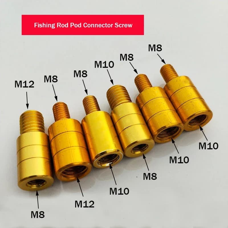 Connecteur support canne pêche filet M8 M10 M12 adaptateur tête harpon épuisette accessoire
