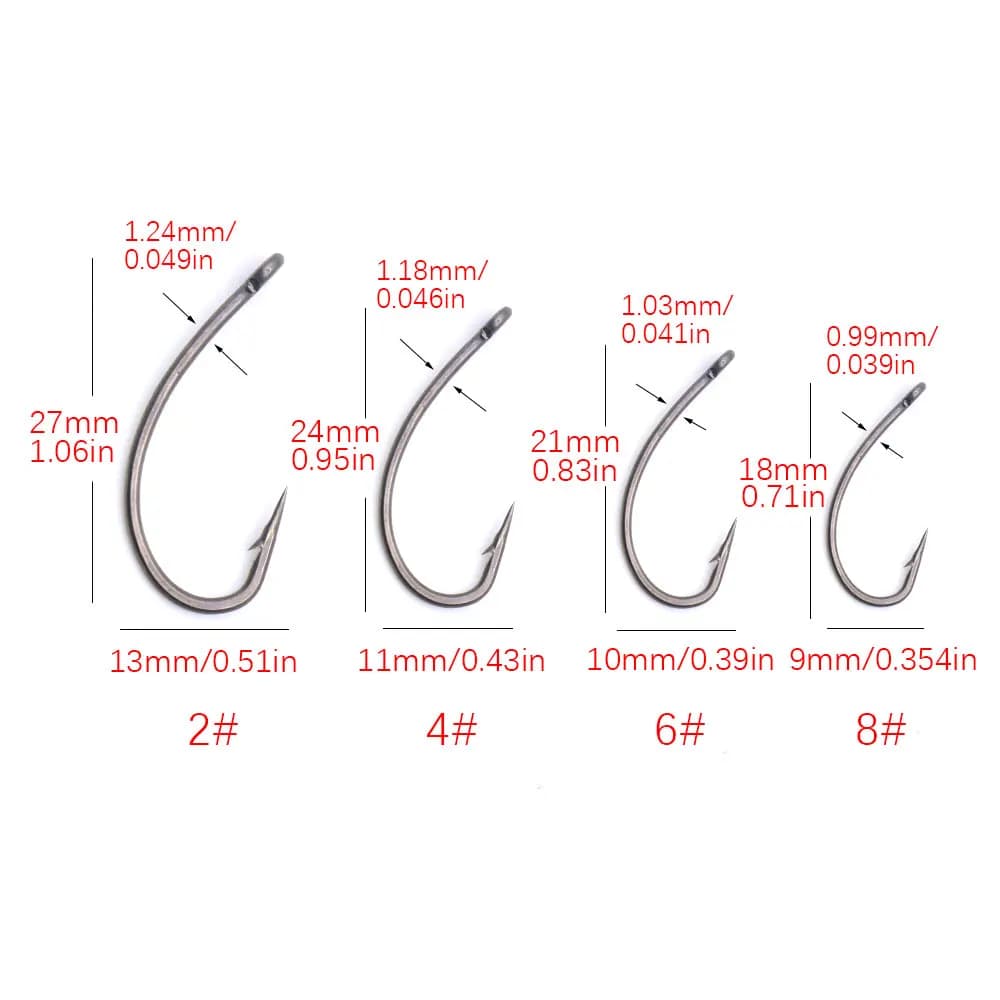 4 hameçons Ronnie Rig courbés avec appâts pop-up et vis à boilies pour la pêche à la carpe