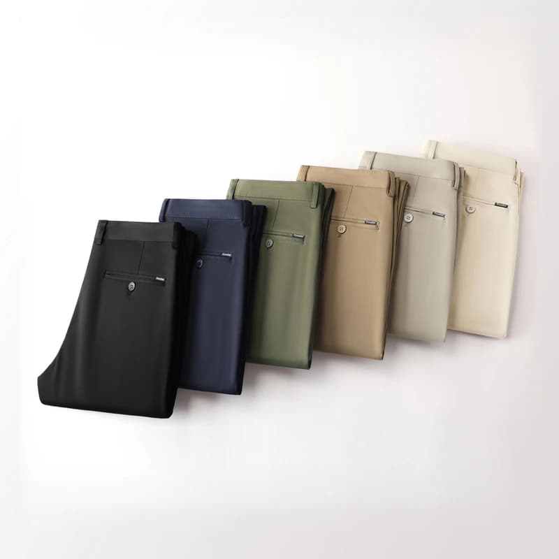 Pantalon classique homme couleur armée - Tenue décontractée pêche affaires anti-froissage