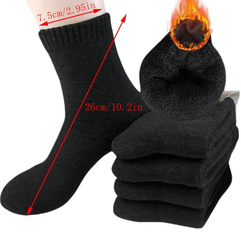Lot 5 paires chaussettes hiver tricotées épaisses - Protection froid neige pour pêche hivernale