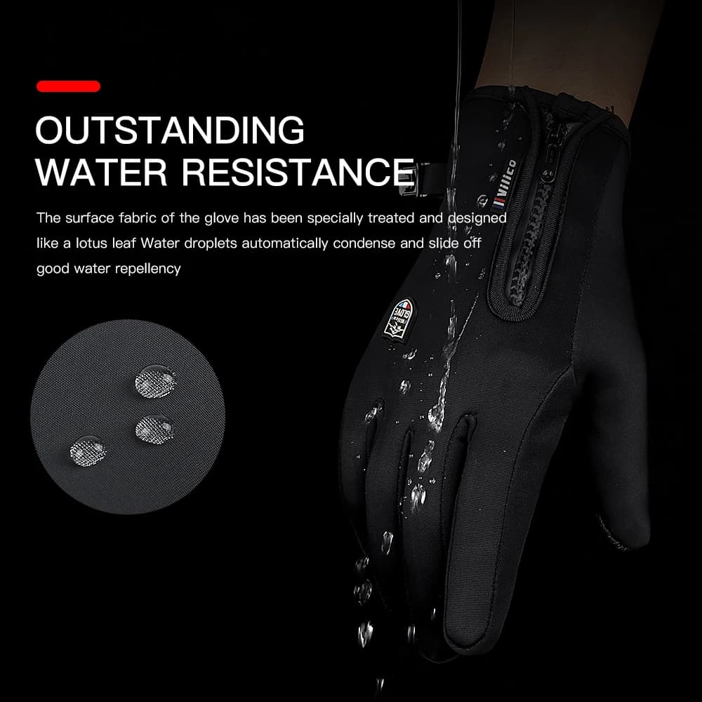 Gants vélo hiver homme femme touchscreen - Gants chauds tricotés étanches pour cyclisme hivernal