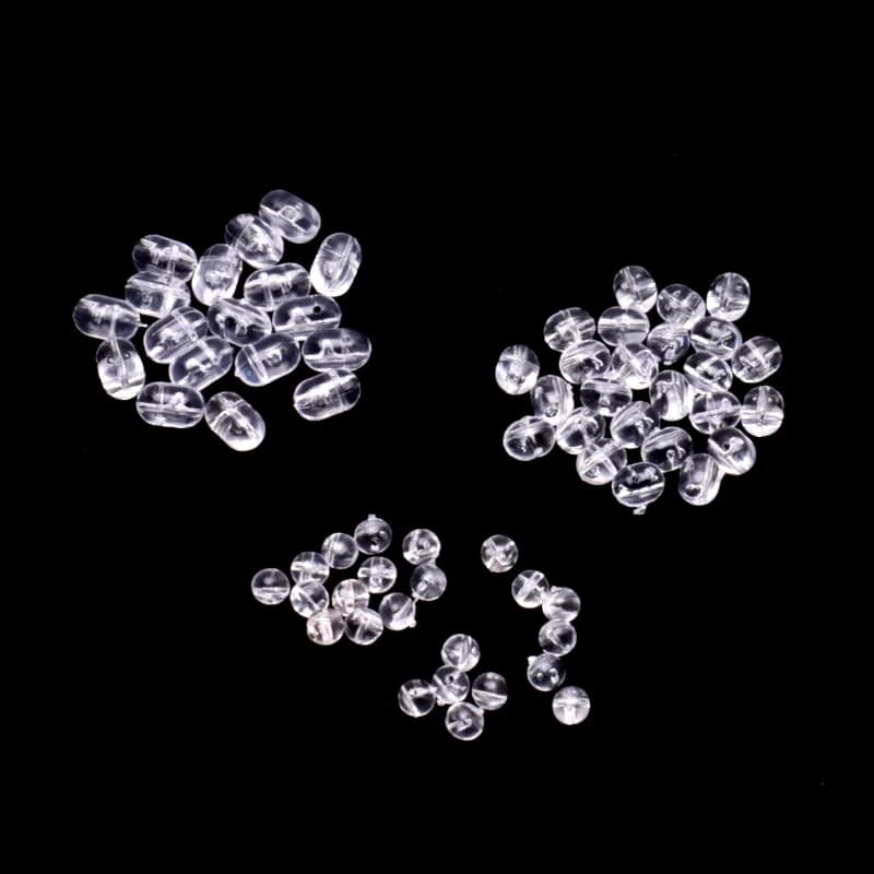 Lot de 100 perles pour pêche au coup, perles intelligentes transparentes, perles croix et séparatrices pour montage ligne