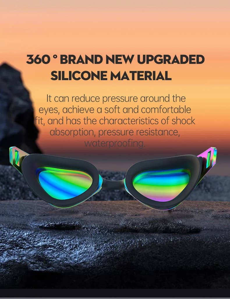 Lunettes de natation professionnelles JSJM adultes anti-buée HD grand angle étanches réglables silicone