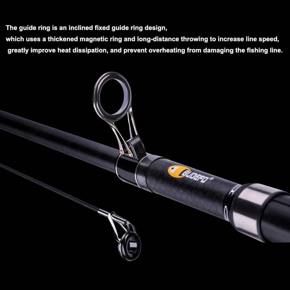 Canne à pêche surf télescopique BUDEFO carbone 5.0m puissance 80-150g pour surfcasting et voyage