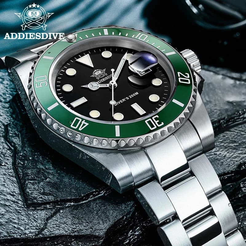 Montre homme ADDIESDIVE acier inoxydable étanche - Montre quartz sport business loisirs européen