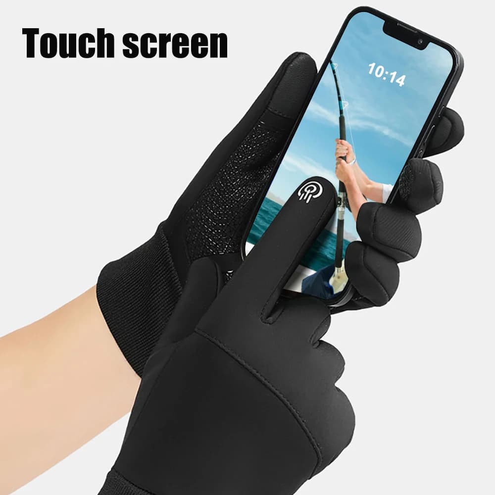 Gants d'hiver chauds homme femme écran tactile coupe-vent pêche ski vélo running