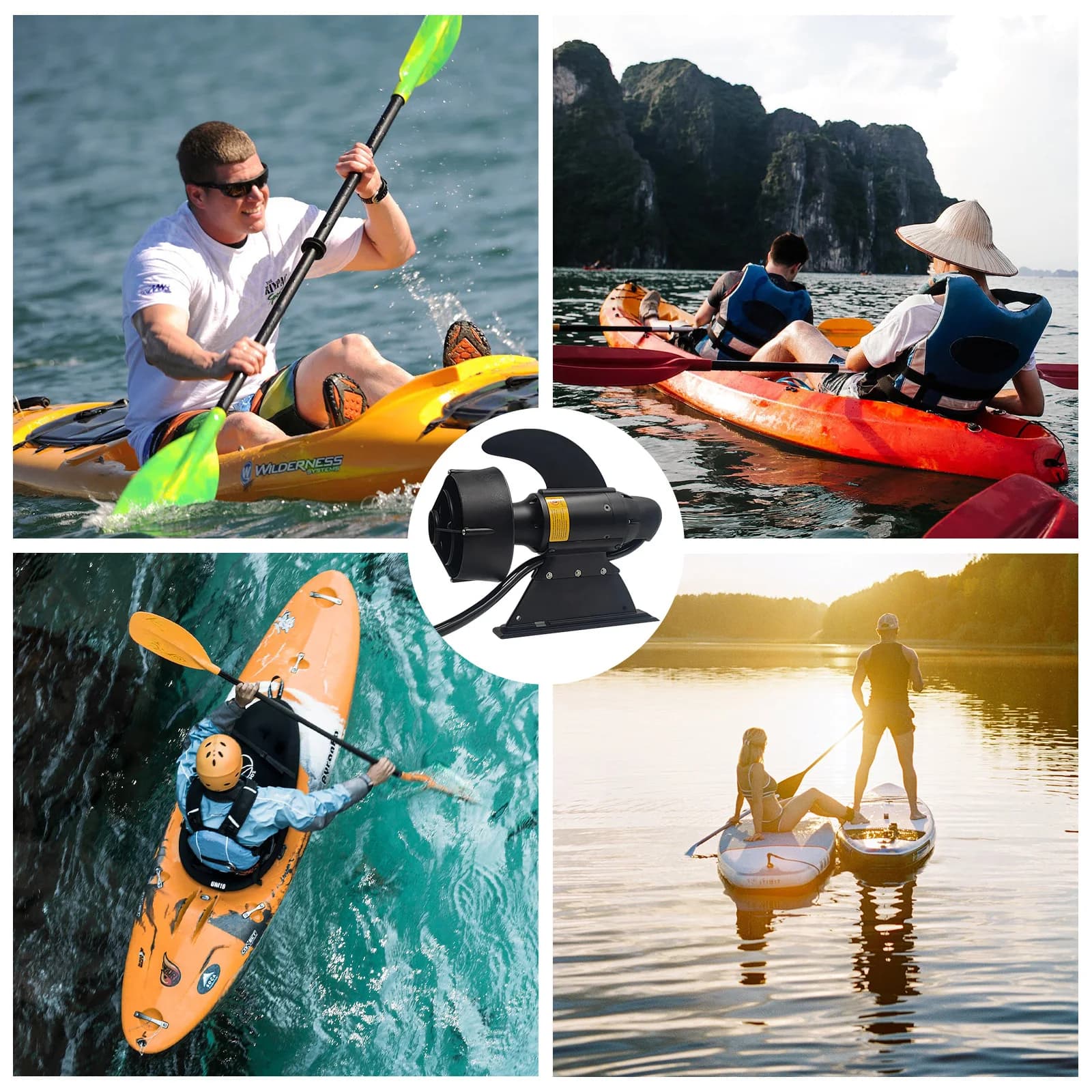 Moteur électrique nageoire 380W pour paddle board et kayak, propulseur sous-marin POWER FIN assistance
