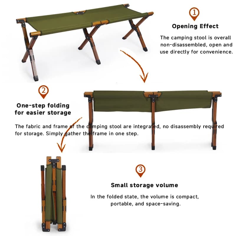 Tabouret pliant WESTTUNE pour camping et pêche - Siège double aluminium léger pour randonnée et jardin
