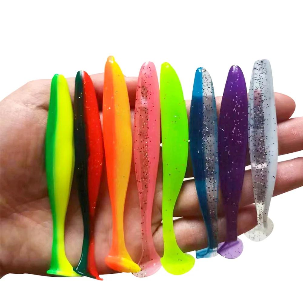 Leurre souple T Tail 55mm à 90mm - leurre silicone à queue en T pour jigging et pêche aux carnassiers