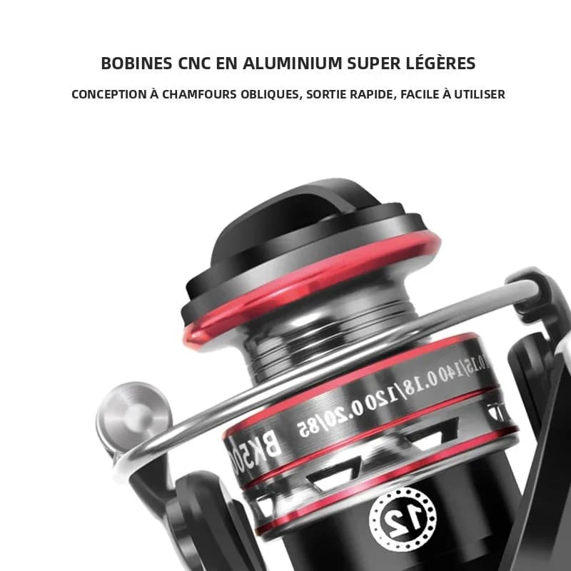 Moulinet spinning ultraléger Huidiao 150g 5.2:1 pour pêche fine truite et ice fishing avec bobine métal