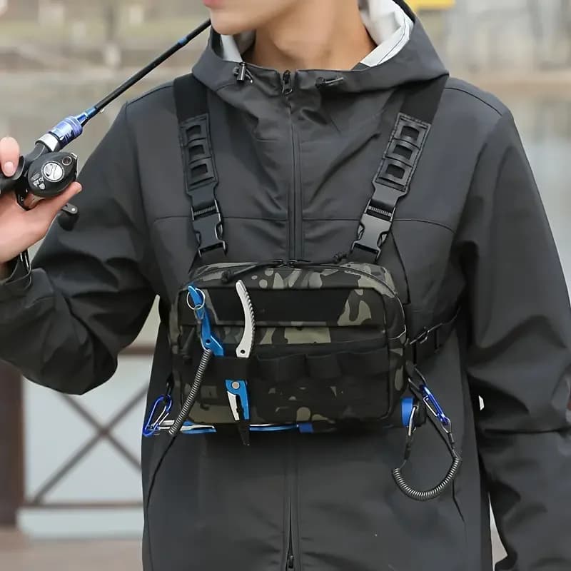 Gilet de pêche camouflage sac utilitaire ceinture rangement leurres accessoires pêche chasse