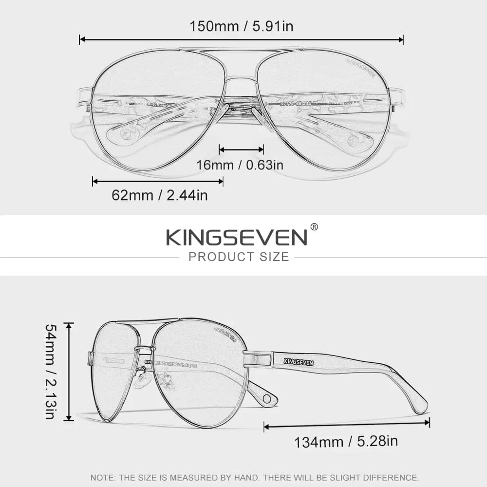 Lunettes de soleil rétro KINGSEVEN pilote homme - UV400 polarisées anti-éblouissement - Conduite extérieur