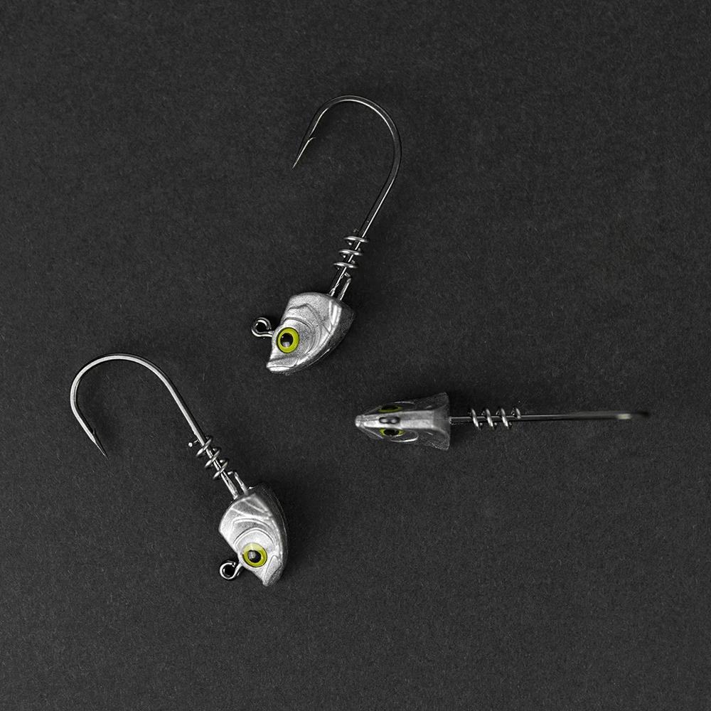 Leurres de pêche MrLurion 15 pièces avec têtes jigging 3.5g à 14g et yeux 3D pour poissons carnassiers