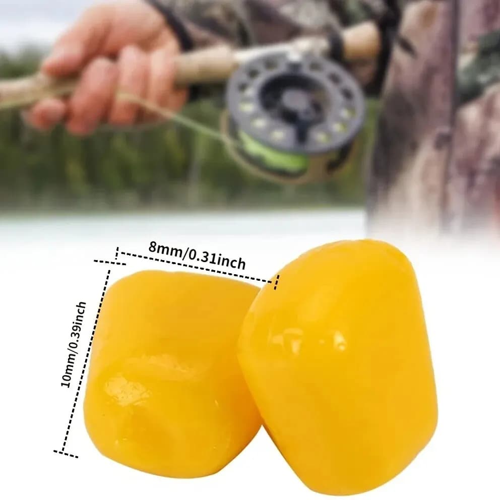 100pcs Silicone Corn Smell Soft Bait - Leurres souples maïs flottants parfumés pour carpe
