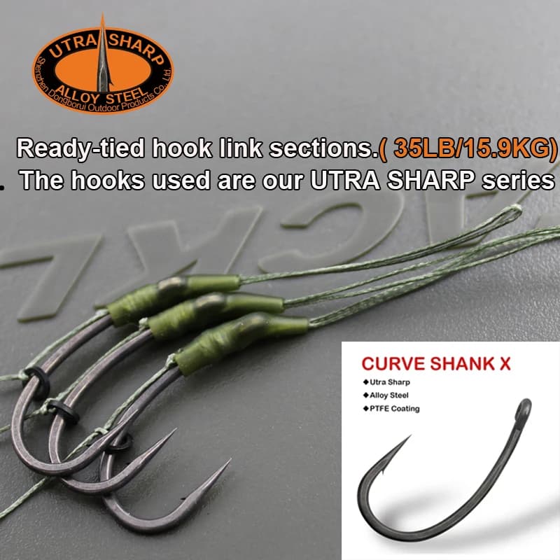 Montages Hair Rig prêts à pêcher pour la carpe avec émerillons et sections cheveu souple