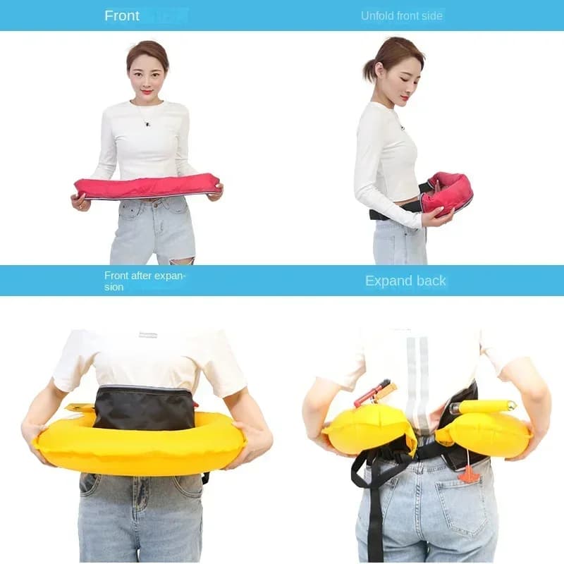 Veste de pêche gonflable automatique pour adulte ceinture de sécurité bateau et pêche