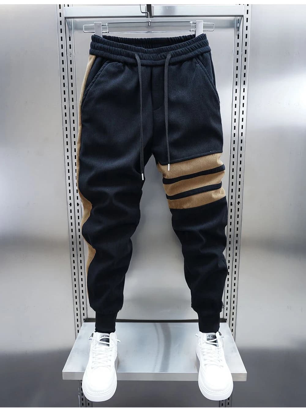 Pantalon harem patchwork élégant pêche loisir streetwear hommes fashion confortable