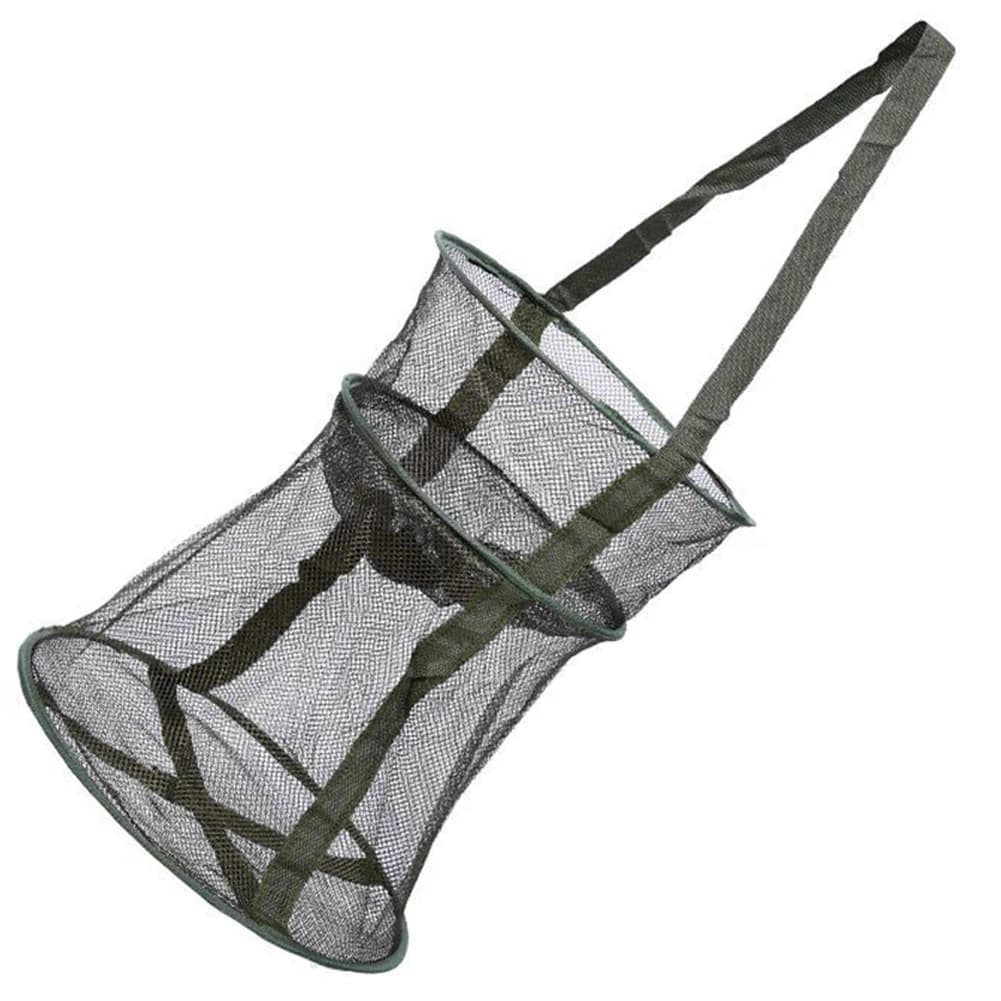 Filet de pêche pliable en forme de cage ronde, épuisette de débarquement pliante pour accessoires pêche