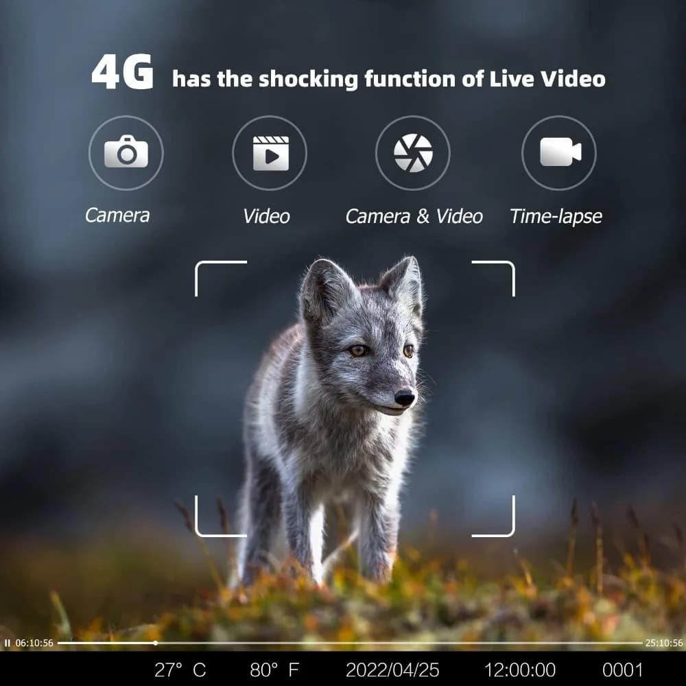 Caméra de chasse Suntekcam HC-880Pro 4G LTE 30MP étanche IP65 avec streaming live 2K et service cloud