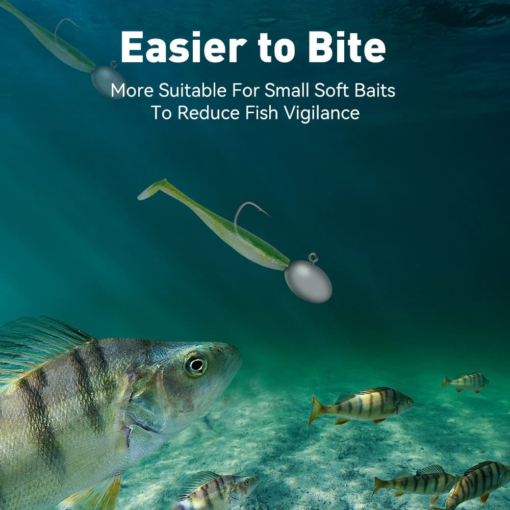 Kingdom 15 têtes plombées pêche 1.5g à 6.5g - hameçons aiguisés pour leurres souples crankbaits