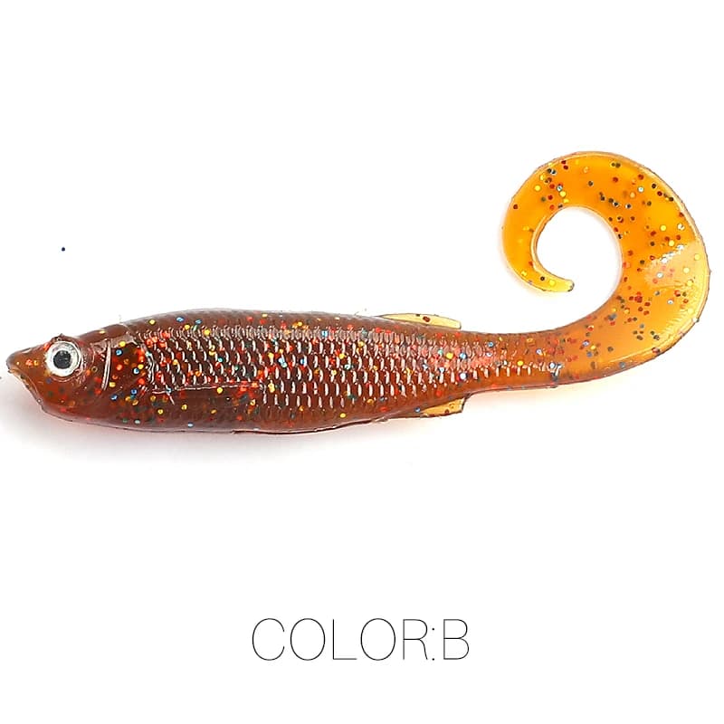 Leurre souple shad T-Tail 5cm 6.5cm pour brochet sandre, leurre de pêche carnassier avec yeux 3D