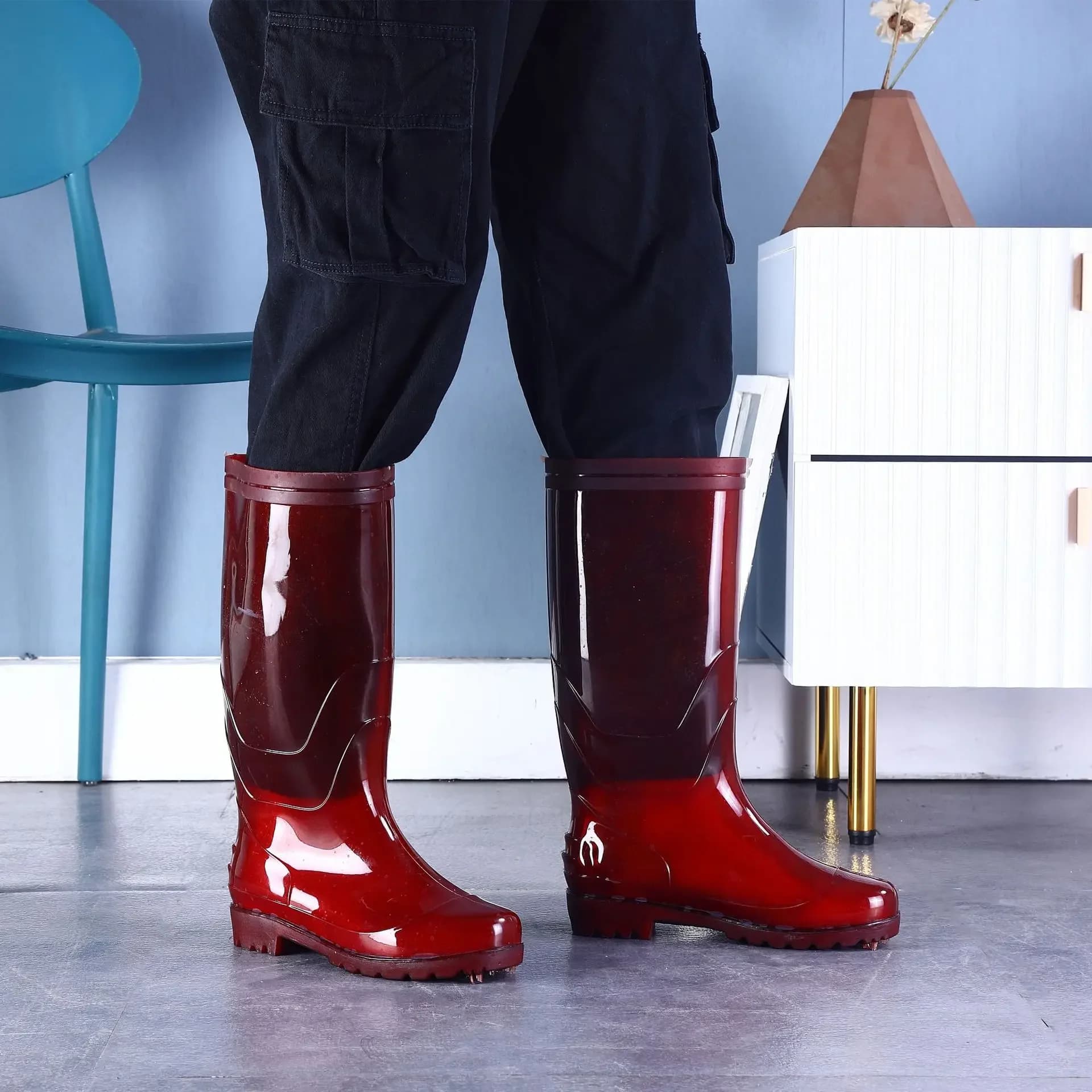 Bottes de pluie longue tige séchage rapide chaussures aquatiques gros lot homme chantier moulage