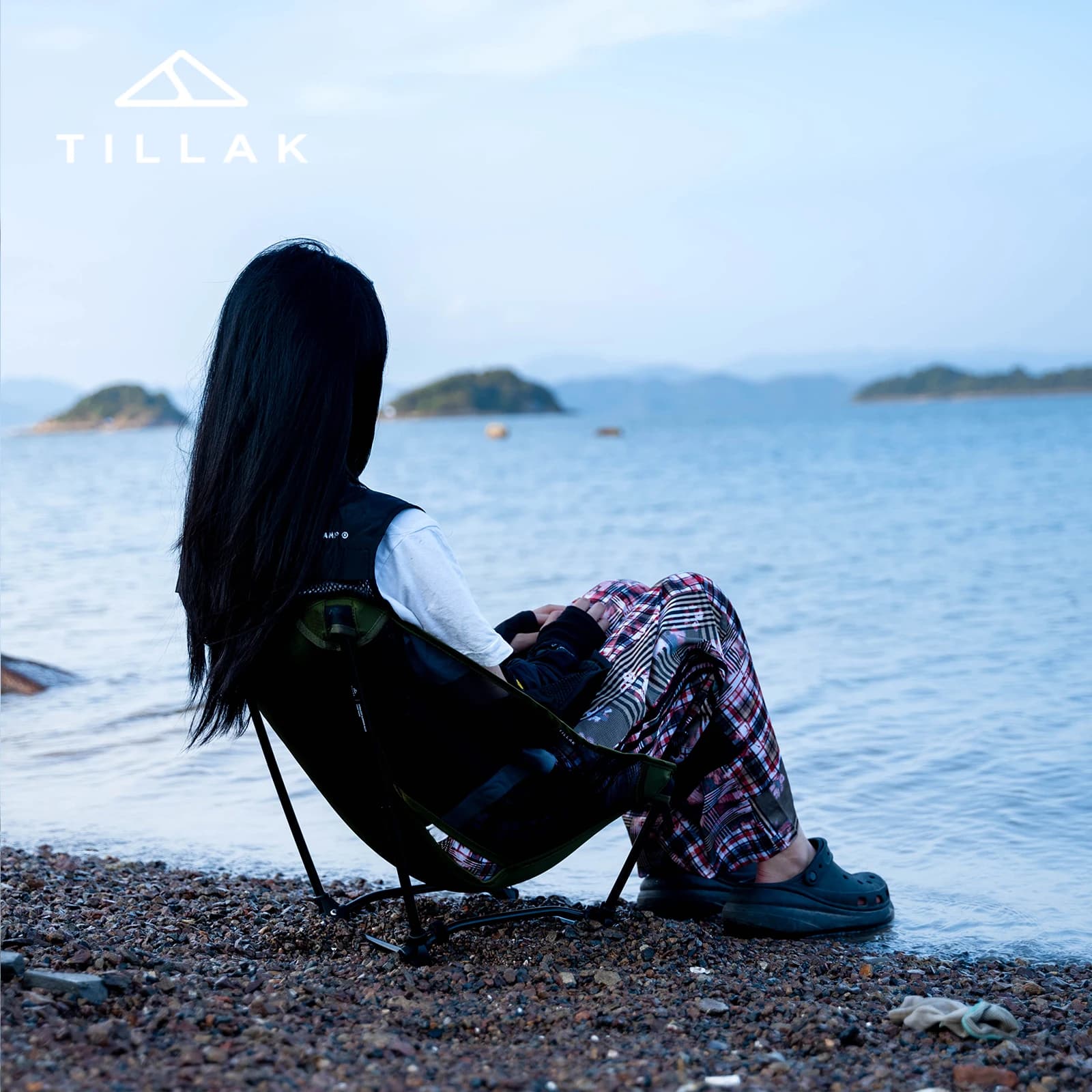 Chaise lune pliante ultra-légère TILLAK pour pêche au sol - Tabouret mesh CORDURA portable
