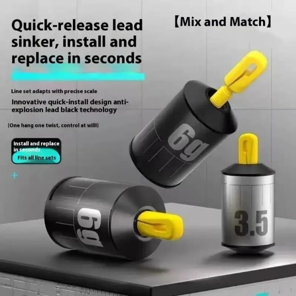 Plombs de pêche compacts design cylindrique forme goutte d'eau - Poids ajustables avec échelle