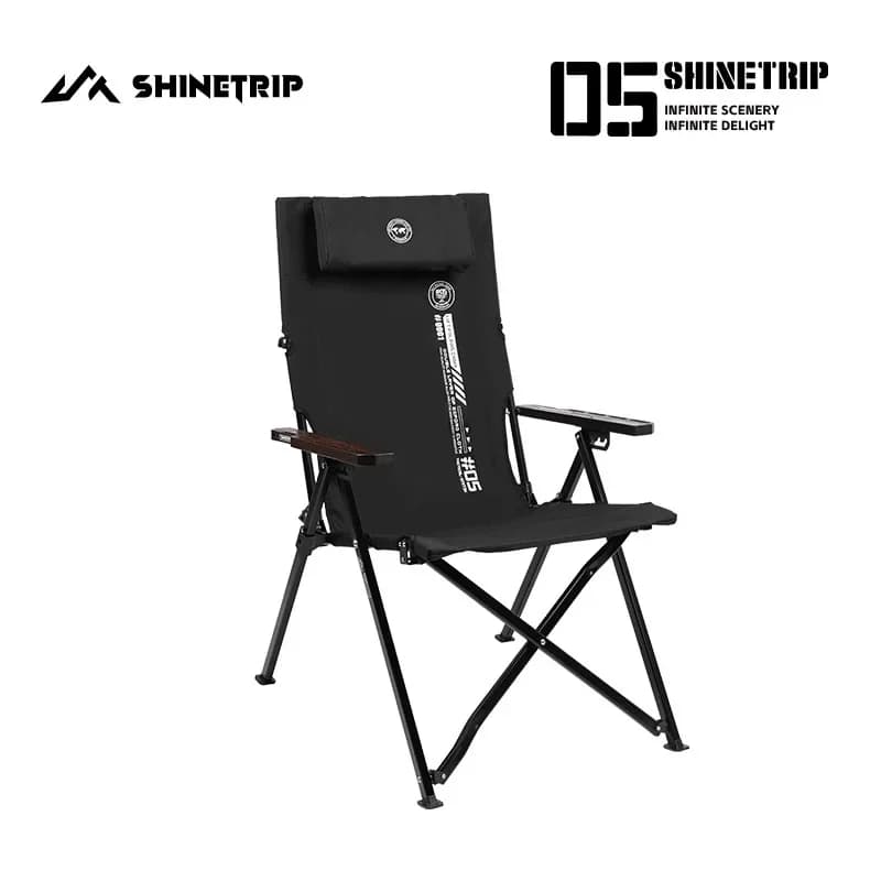 Chaise camping pliante portable ShineTrip Série 5 réglable - Siège bureau sieste pêche pique-nique déjeuner