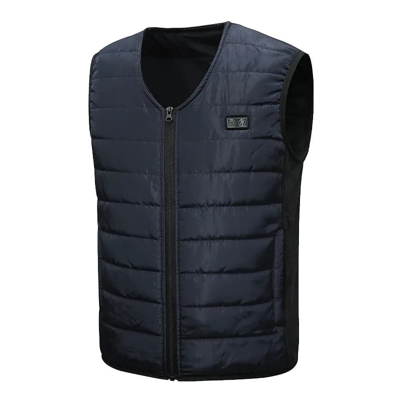 Gilet chauffant homme 12 zones chauffantes V-neck, contrôle intelligent température, lavable hiver