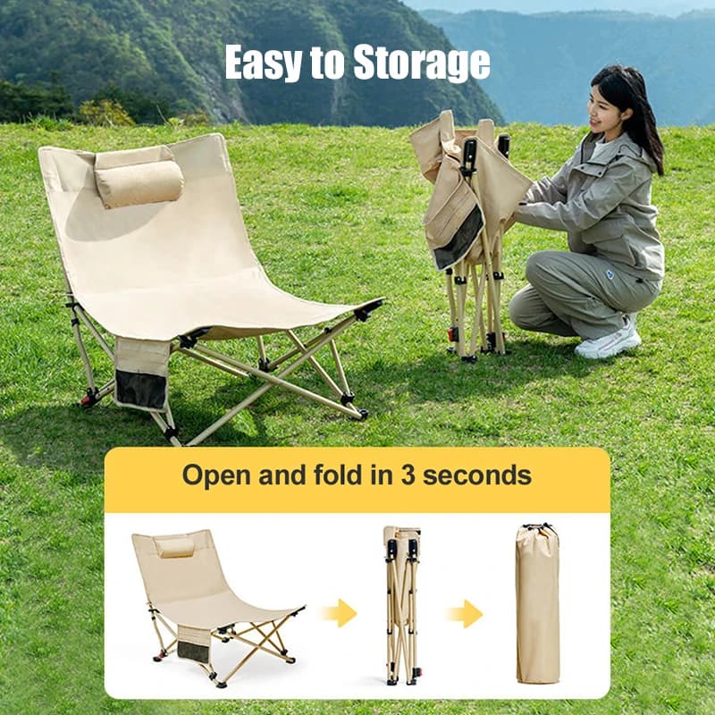 Chaise longue pliante WESTTUNE pêche ajustable avec repose-tête camping plage