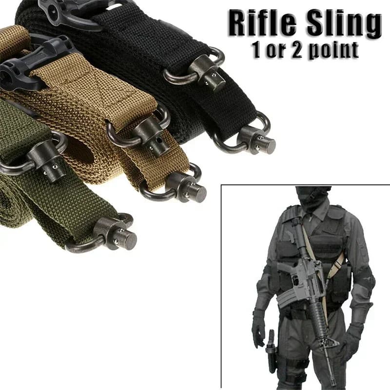 Bretelle de fusil tactique MS4 ajustable - Sangle polyvalente pour équipement de pêche