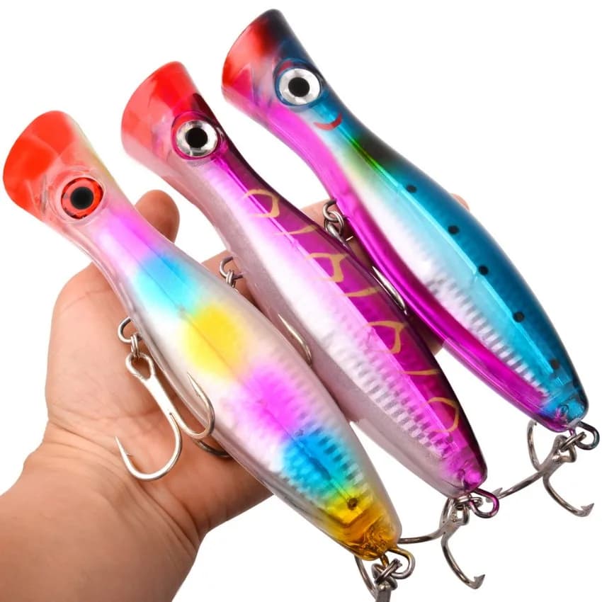 Leurre de pêche flottant popper 41g et 83g, appât dur leurre topwater pour traîne et lancer