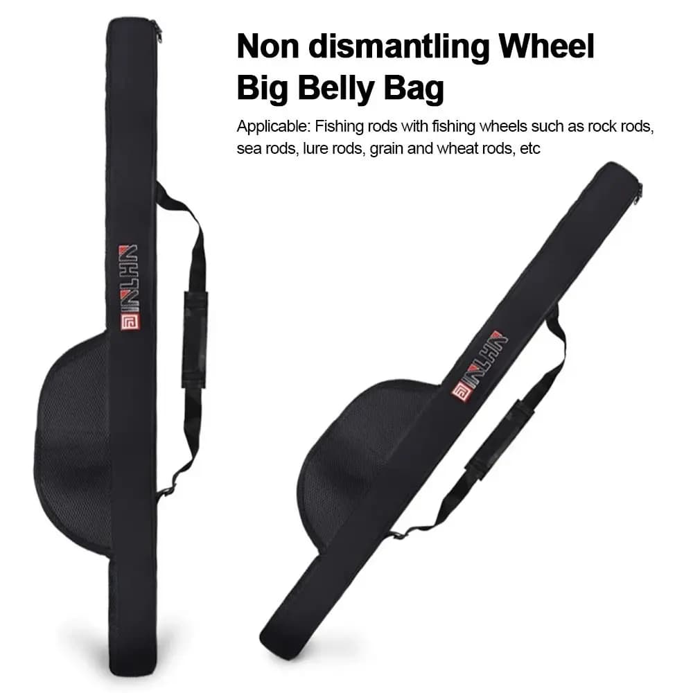 Étui pliable pour canne à pêche 118-128cm avec sangle d'épaule et compartiment moulinet portable