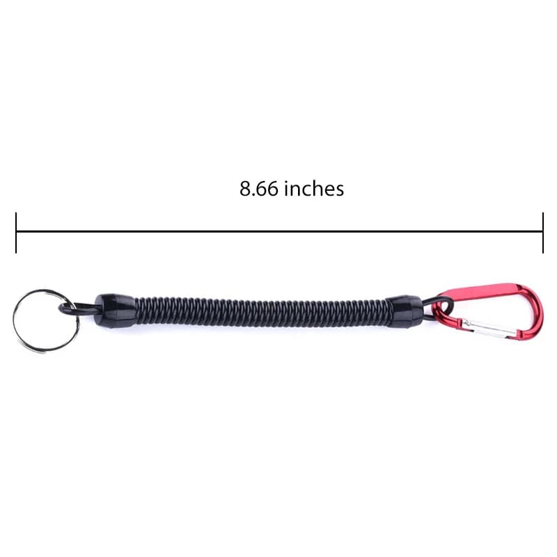 Fishing Lanyards 3pcs 22cm Retractable Coiled Tether with Carabiner TPU Boating