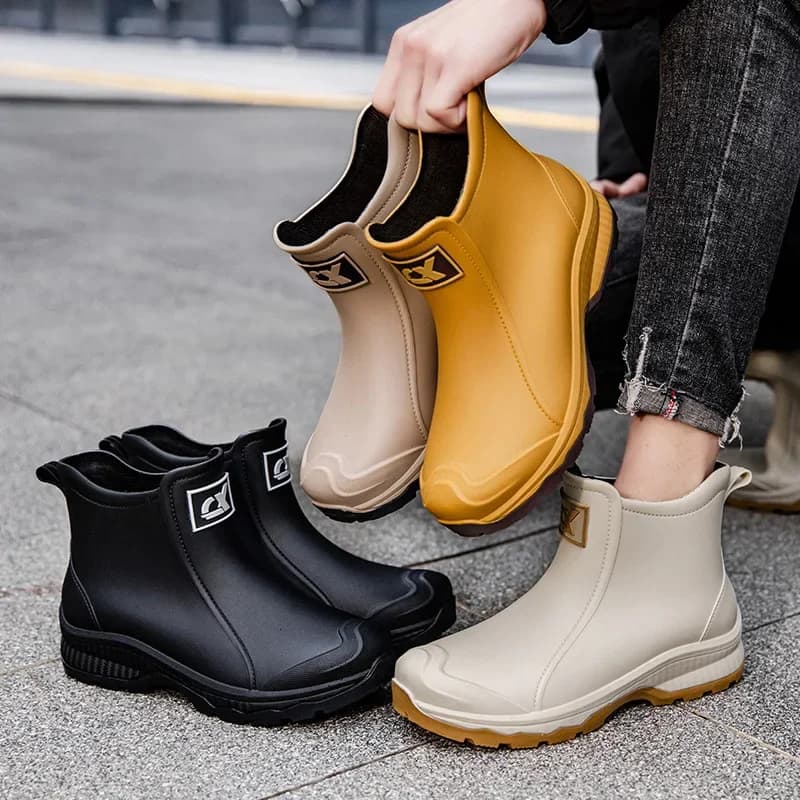 Bottes de pêche courtes imperméables anti-dérapantes désodorisantes pour hommes - Confort semelle EVA