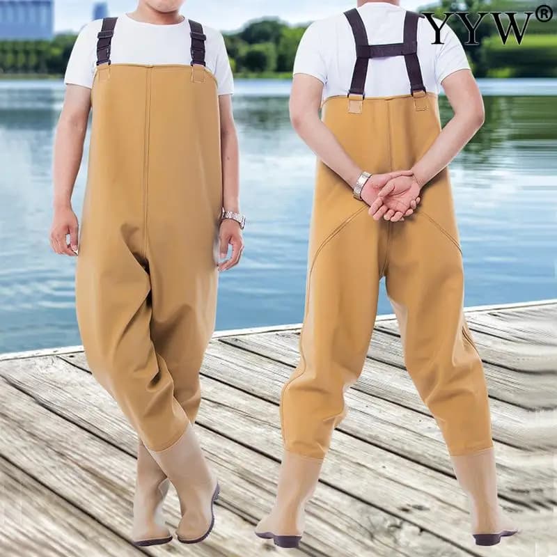 Kit waders pêche PVC imperméable combinaison complète avec bottes homme femme équipement pêcheur