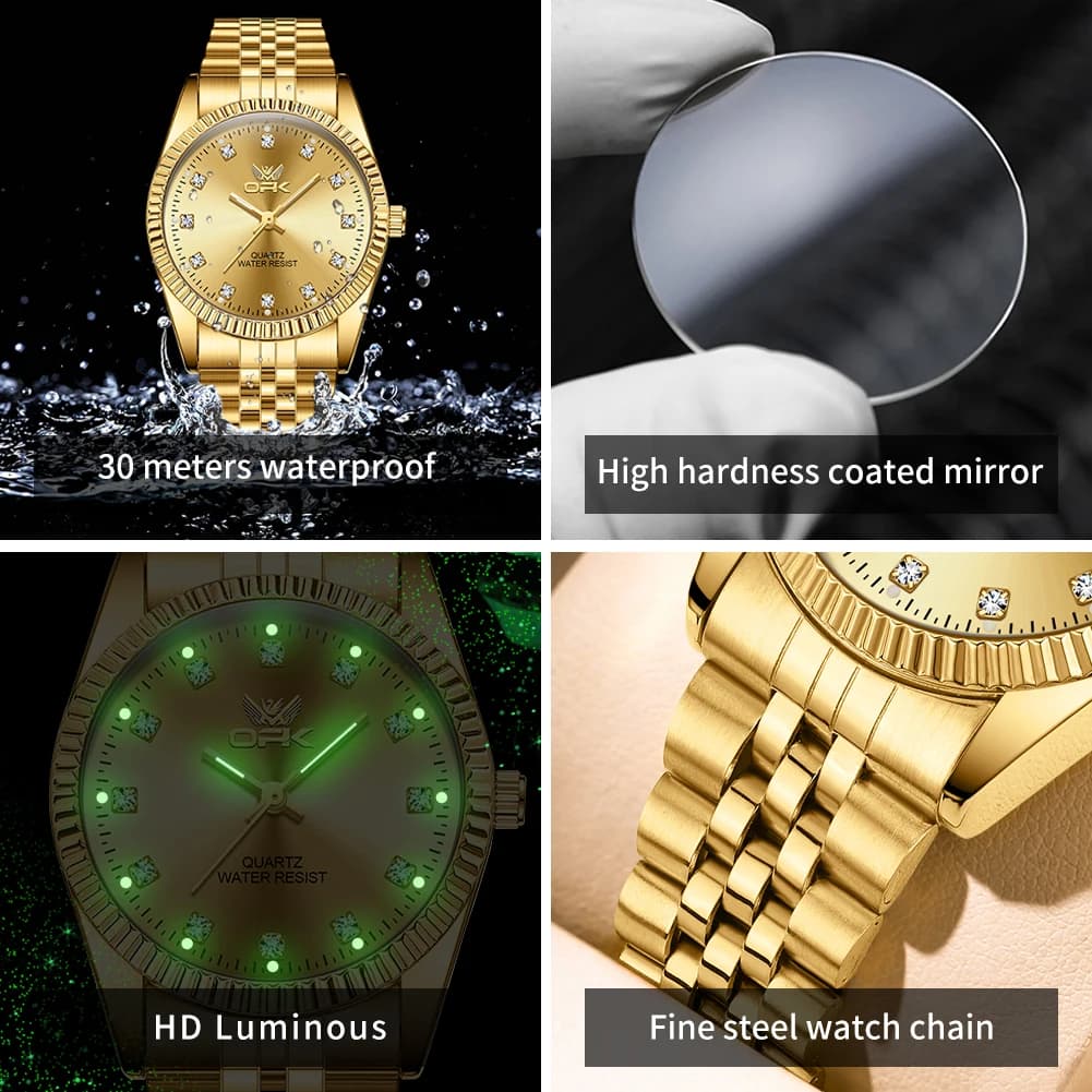 Montre homme OPK 6027 acier inox quartz - Échelle zirconium, étanche, lumineuse et automatique reloj hombre