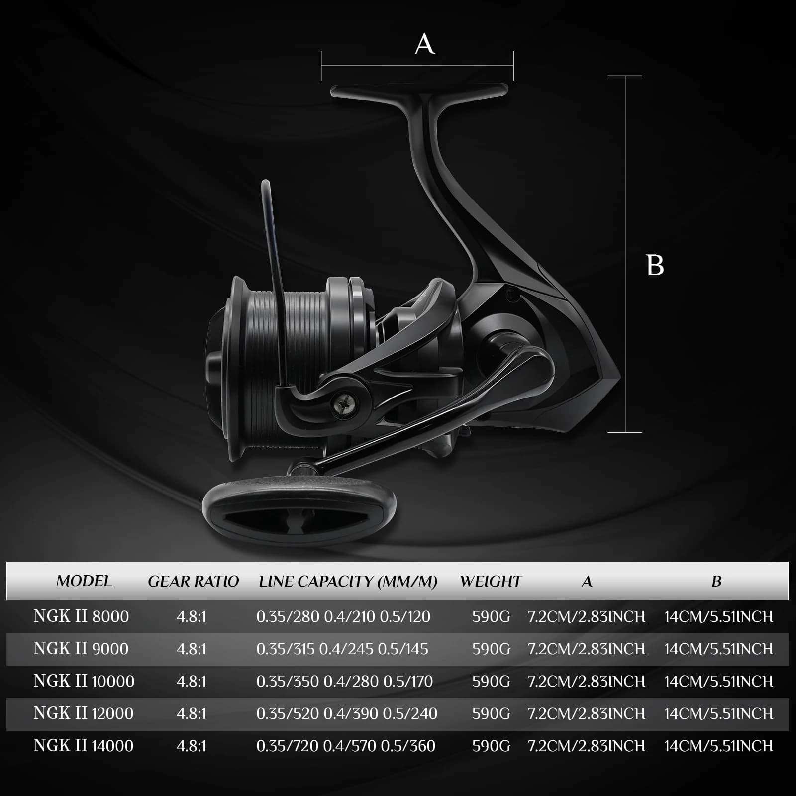 Moulinet spinning longue distance 8000-14000 alliage aluminium 17+1 roulements anti-corrosion pêche mer