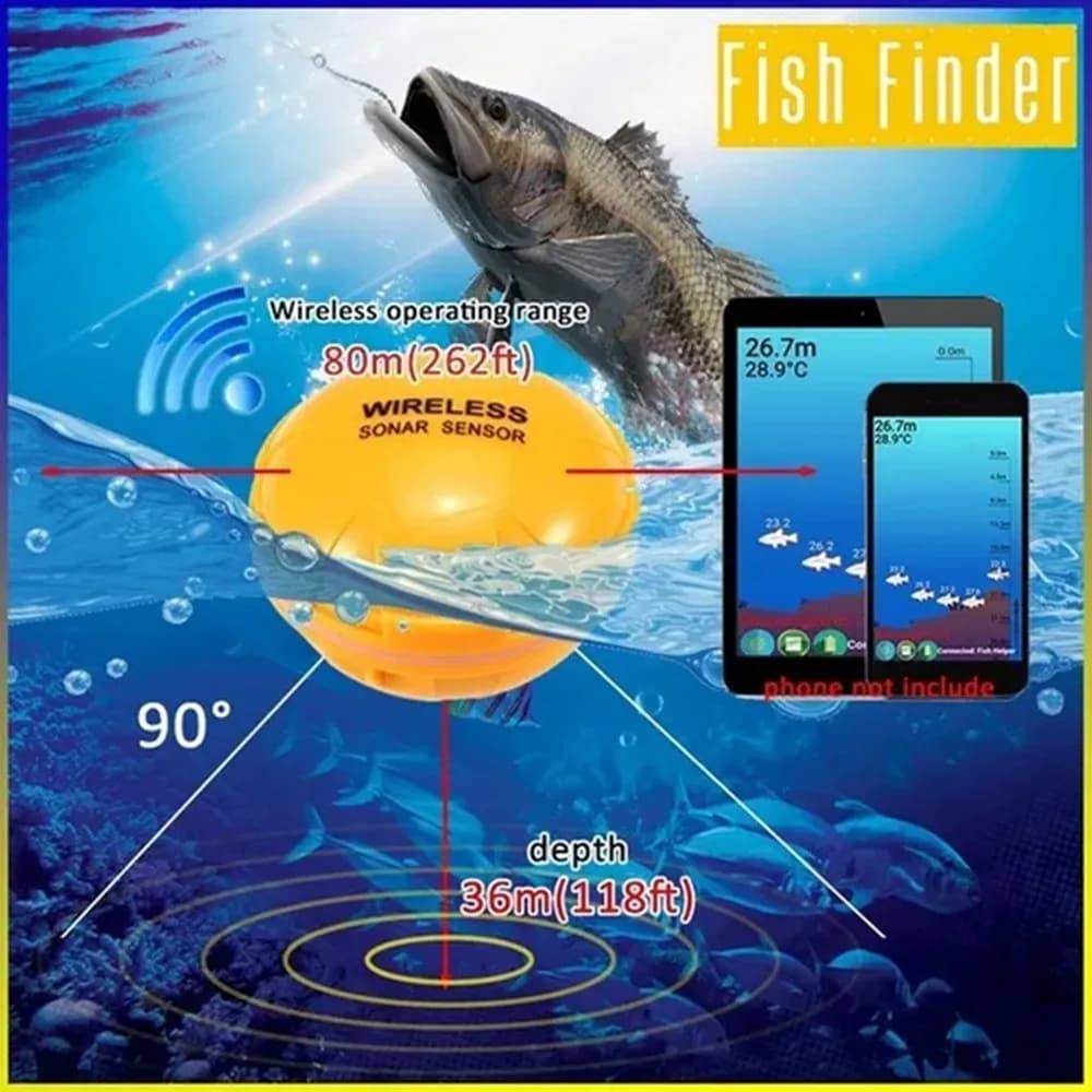 Détecteur poissons sans fil pour smartphone iOS Android application sonar échosondeur lac mer