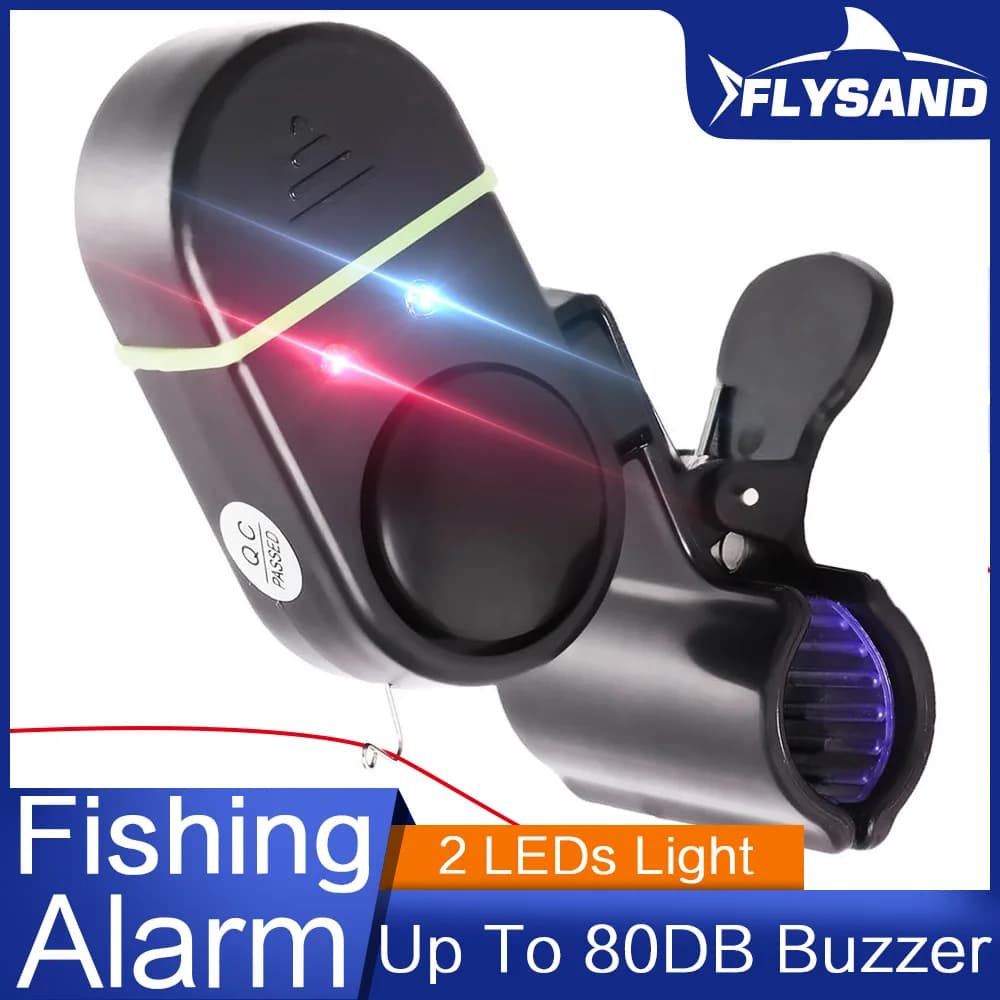 Alarme de touche FLYSAND avec LED et sonnerie - Détecteur de touches pour canne à pêche buzzer
