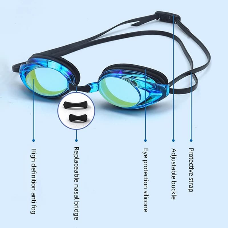 Masque de natation professionnel unisexe anti-buée et protection UV pour adultes - étanche