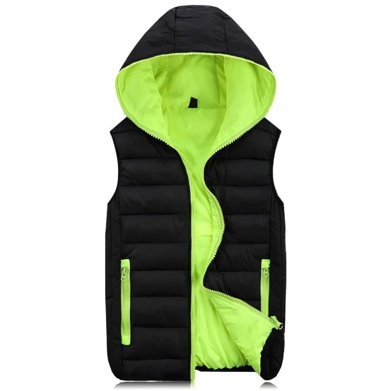 Veste sans manches matelassée homme hiver chaude avec capuche coton épais taille 4XL