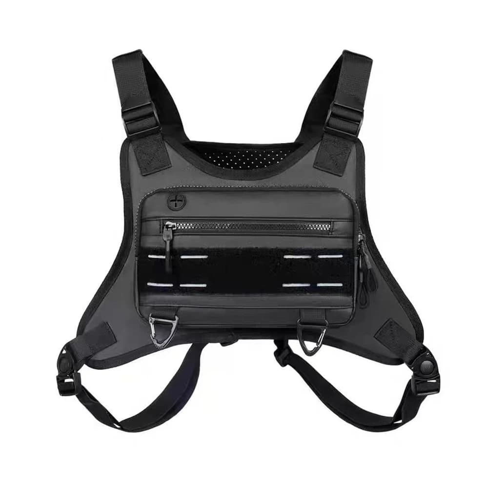 Sac de poitrine running réglable pour randonnée et voyage, holster sécurisé pour équipement de pêche et accessoires outdoor.