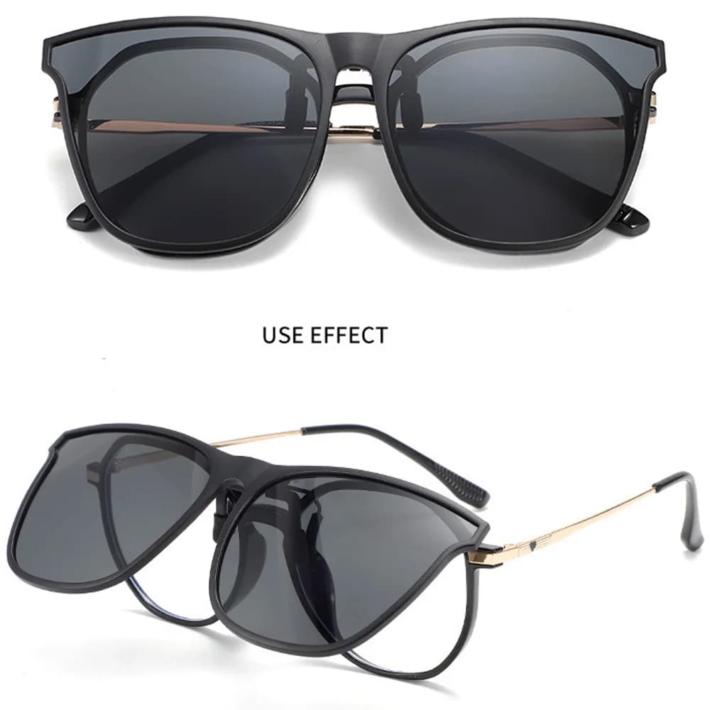 Lunettes clip polarisées UV400 anti-éblouissement pour pêche en voiture - Hommes