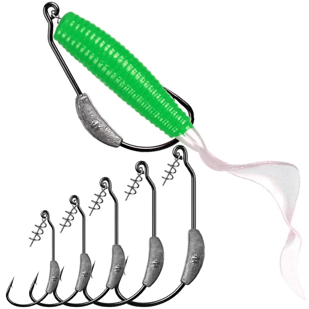 Hameçon Jig Crank GOBAIT 10PCS 2g-7g avec ressort pour leurres souples Texas Rigs pêche carnassiers