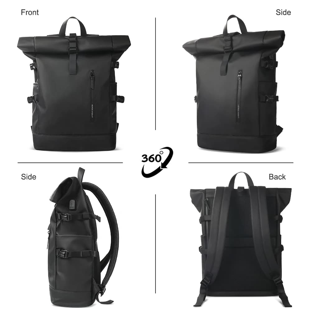 Sac à dos de voyage extensible étanche avec port USB - Sac pêche randonnée pour homme grande capacité
