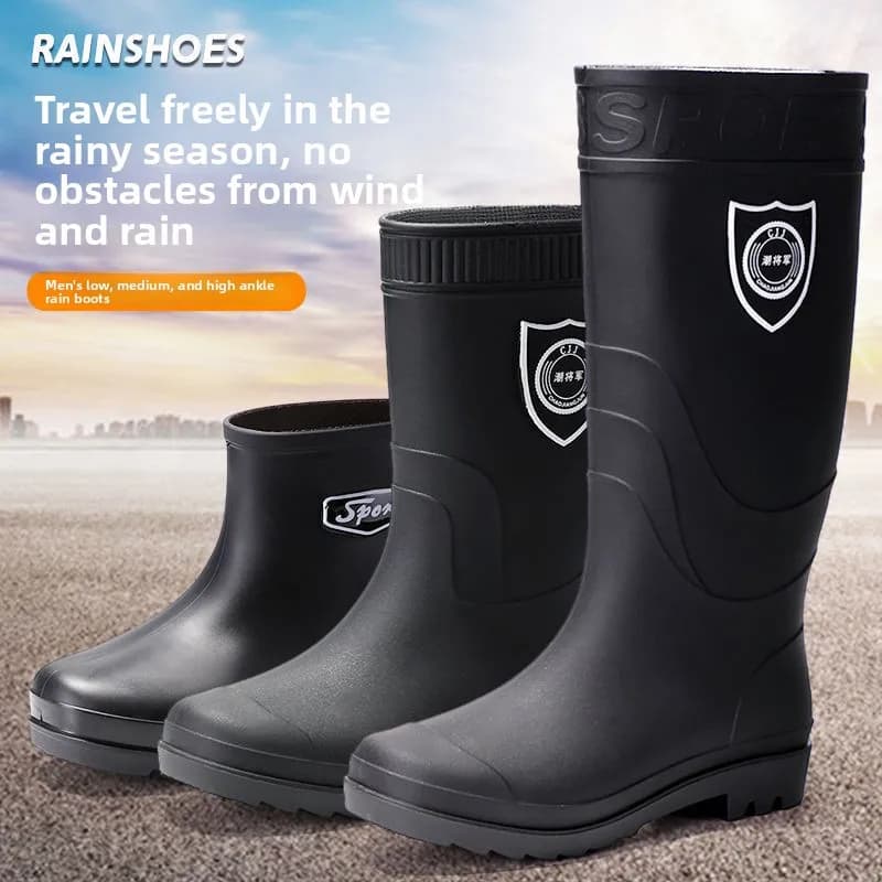 Bottes pluie industrielles épaisses pêche - Chaussures eau doublées polaire anti-dérapantes chaudes cuisine